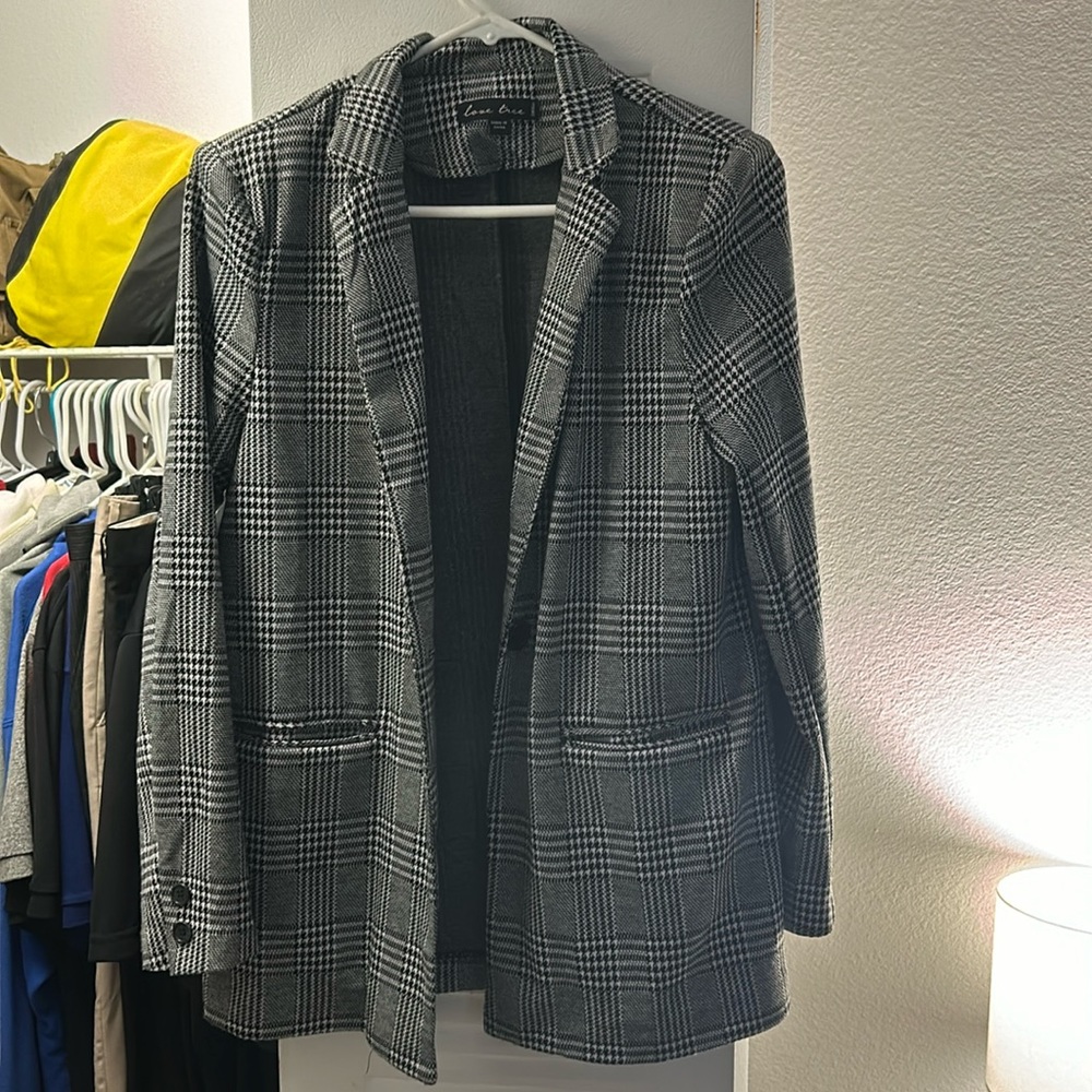 Oversized plaid blazer